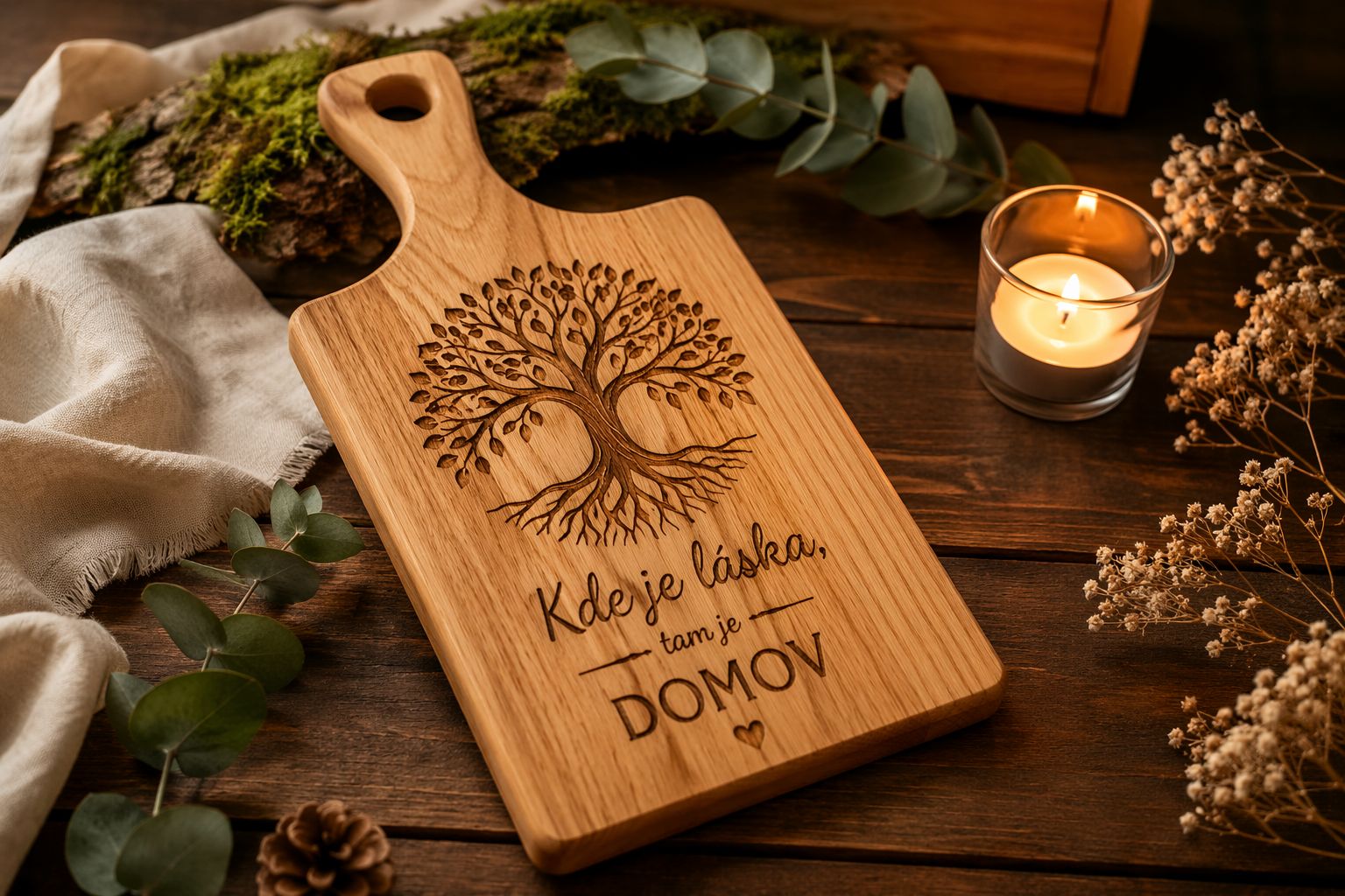 dřevěná prkénka s gravírováním -